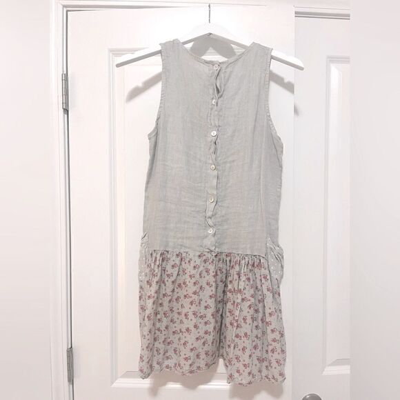 Made in Italy!  Linen bodice with flowered skirt and polka dot pockets! - Picture 14 of 14